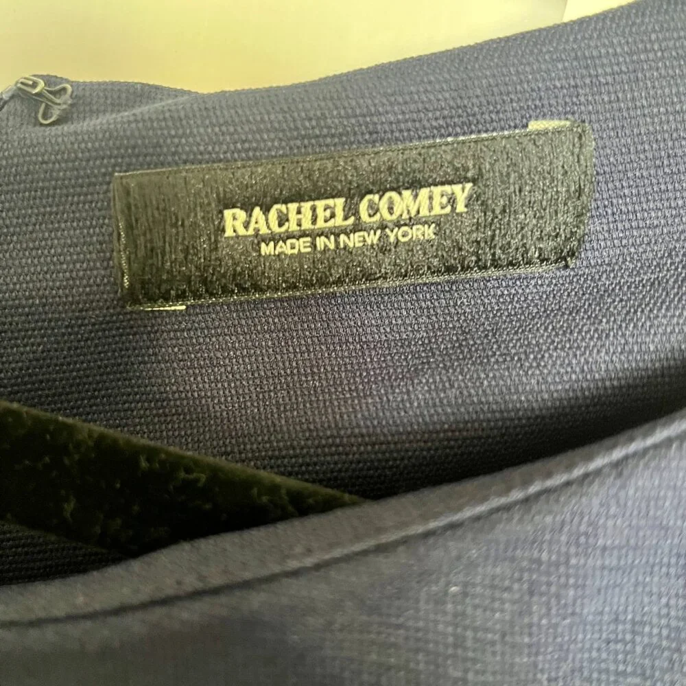 Rachel Comey Lyss Navy Blue Midi Dress Slit 🇺🇸 Made in New York Made in USA - Picture 4 of 6